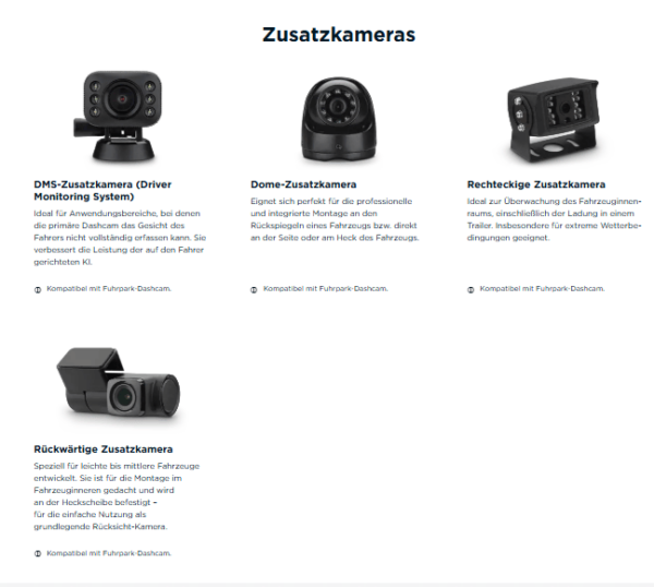Webfleet Video 2.0 Zusatzkameras